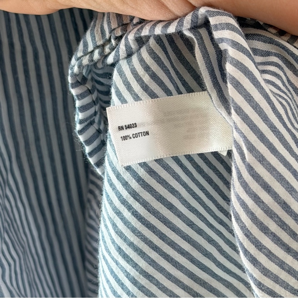 GAP Light Blue & White Striped Peasant Blouse - Picture 4 of 5